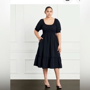 Hill House Louisa Nap Dress in Black Crepe- Size XL